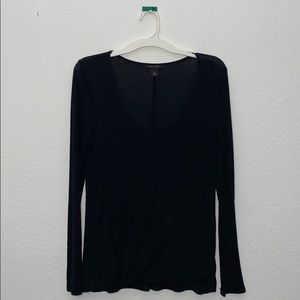Black Banana Republic Rolled Bottom Blouse
